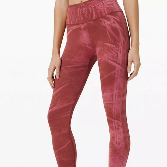 Lululemon ebb to street dye red tight leggings gym - Picture 5 of 7